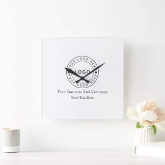 Personalised your Logo and Text Square Wall Clock