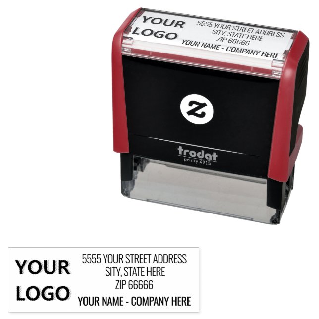 Personalised Your Logo Name Info Address Stamp (In Situ)