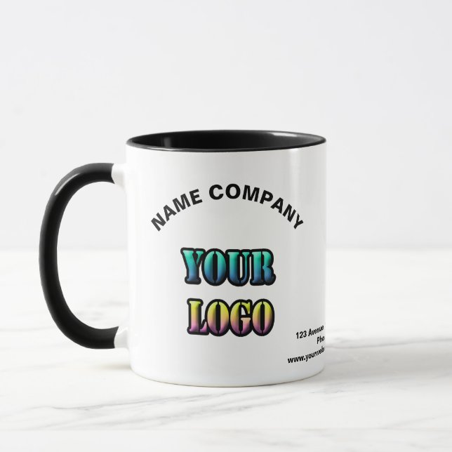 Personalised your logo text space name company edi mug (Left)