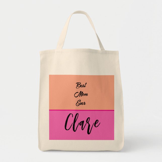 Personalised  your Mummy name ROSE AND PINK Tote Bag (Front)