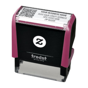 Personalised Your Name Address Stamp with QR Code