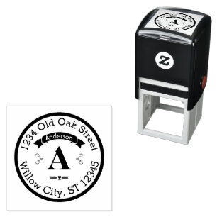 Personalised Your Name and Address Monogram Self-inking Stamp
