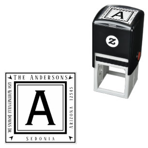 Personalised Your Name and Address Square Self-inking Stamp