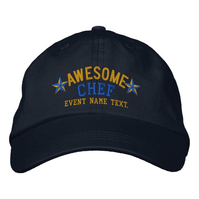 Personalised Your Name Awesome Chef Embroidery Embroidered Hat (Front)