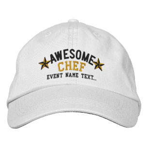 Personalised Your Name Awesome Chef Embroidery Embroidered Hat