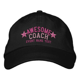 Personalised Your Name Awesome Coach Embroidery Embroidered Hat