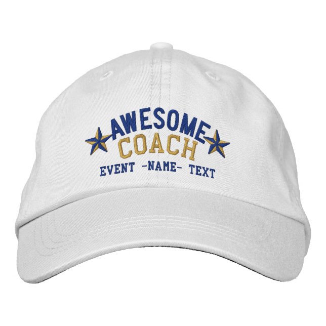 Personalised Your Name Awesome Coach Embroidery Embroidered Hat (Front)