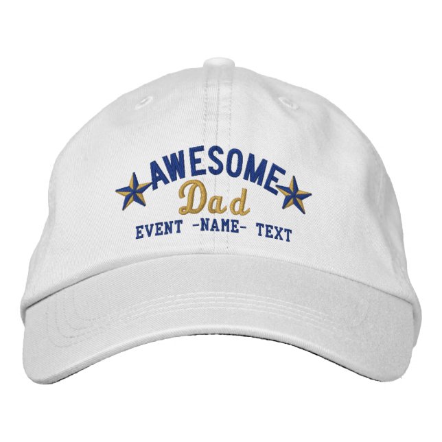 Personalised Your Name Awesome Dad Embroidery Embroidered Hat (Front)