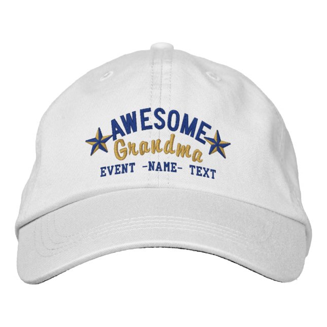 Personalised Your Name Awesome Grandma Embroidery Embroidered Hat (Front)