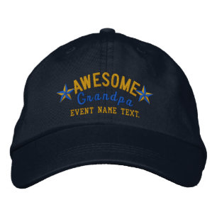 Personalised Your Name Awesome Grandpa Embroidery Embroidered Hat