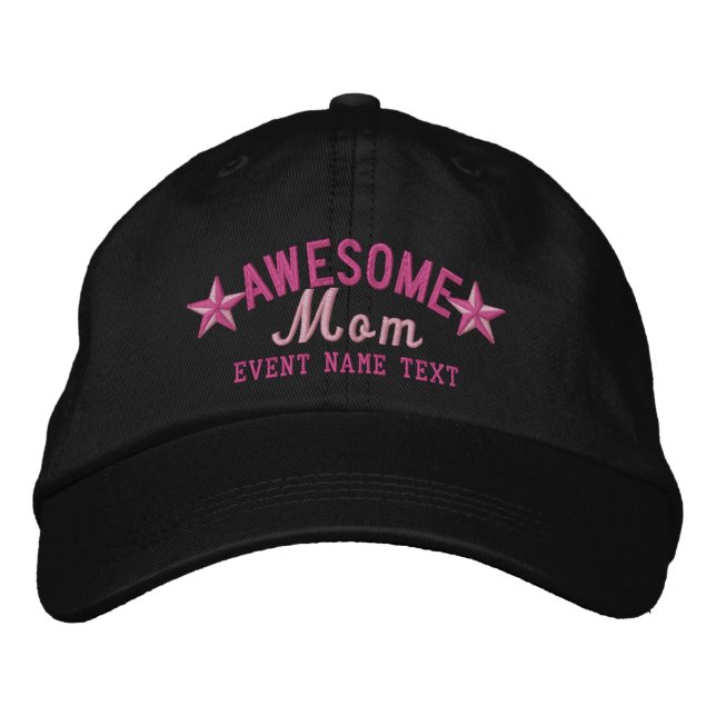 Personalised Your Name Awesome Mum Embroidery Embroidered Hat (Front)