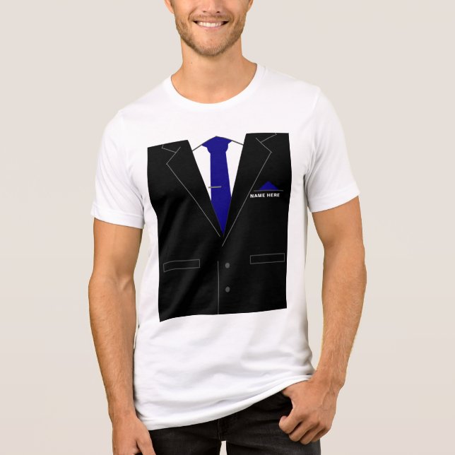 Personalised Your Name Business Suit and Tie Funny Tri-Blend Shirt (Front)