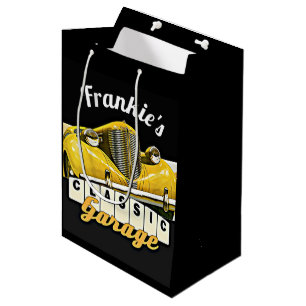 Personalised   Your Name   Classic Car Garage Medium Gift Bag