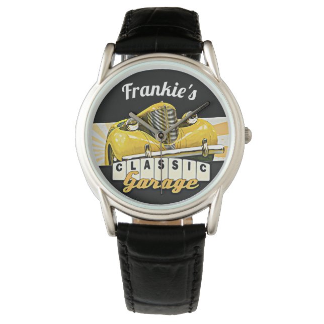 Personalised | Your Name | Classic Car Garage Watch (Front)