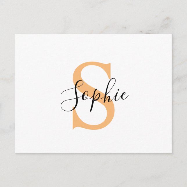 Personalised Your Name, Custom Name, Birthday Gift Announcement Postcard (Front)