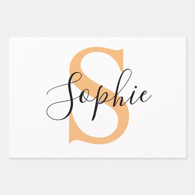 Personalised Your Name, Custom Name, Birthday Gift Wrapping Paper Sheet (Front)