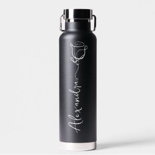 Personalised Your Name Elegant Floral Water Bottle