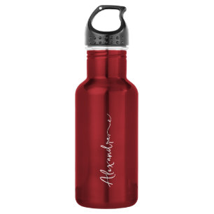 Personalised Your Name Elegant Floral Water Bottle