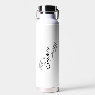 Personalised Your Name Floral Water Bottle