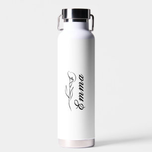 Personalised Your Name Floral Water Bottle