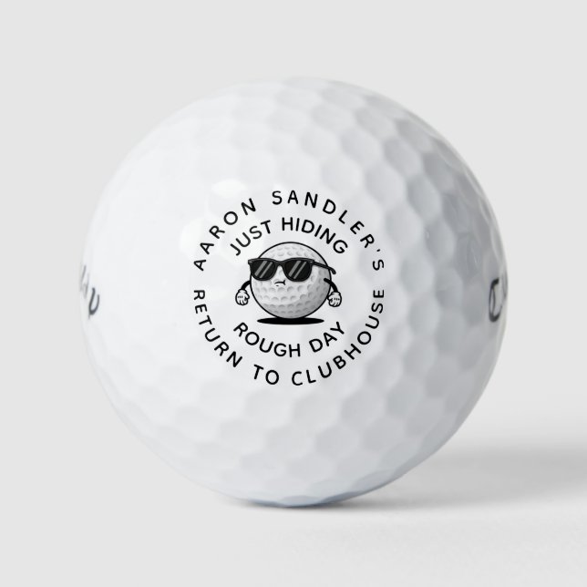 Personalised Your Name Just Hiding Rough Golf Ball (Front)