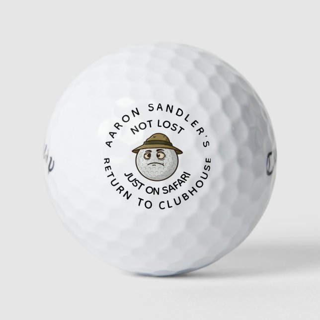 Personalised Your Name Not Lost Just On Safari Golf Balls (Front)