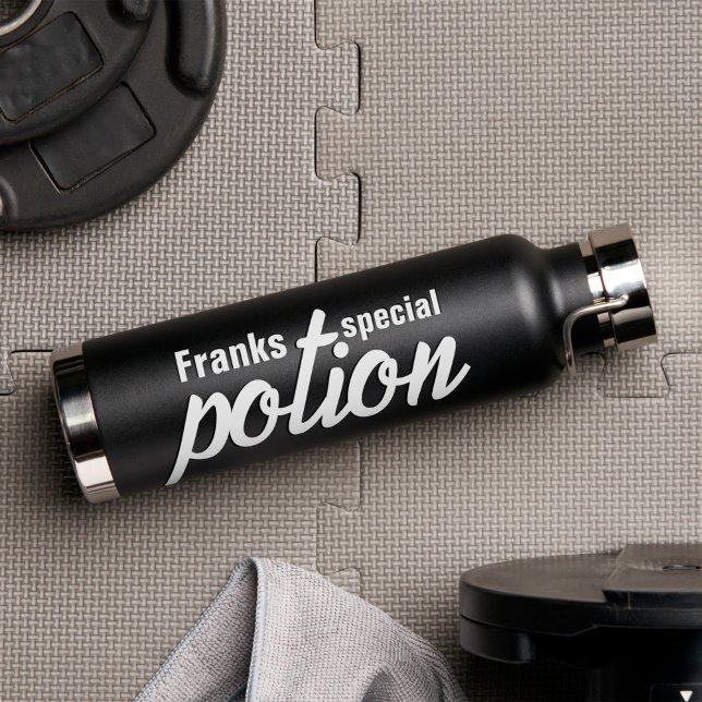 Personalised Your Name Potion  Water Bottle (cool black and white personalized water bottle)