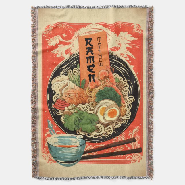 Personalised Your Name Ramen Blanket (Front Vertical)