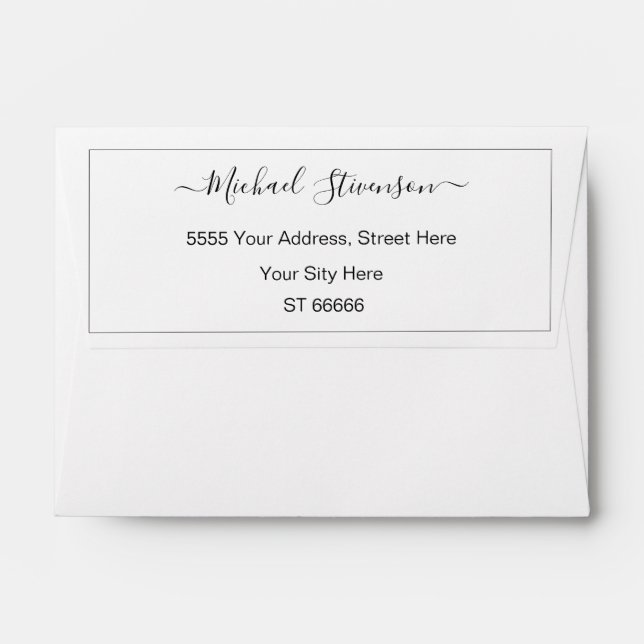 Personalised Your Name Return Address Envelope (Back (Top Flap))