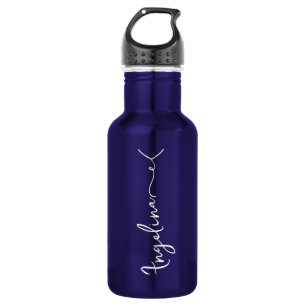 Personalised Your Name Script Blue Wedding 532 Ml Water Bottle