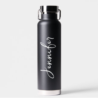 Personalised Your Name Wedding Gift Black Water Bottle