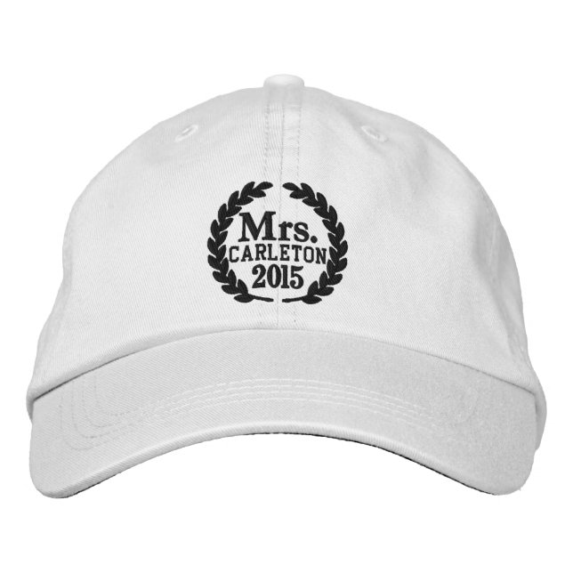 Personalised Your Name Year for Mrs. Embroidery Embroidered Hat (Front)