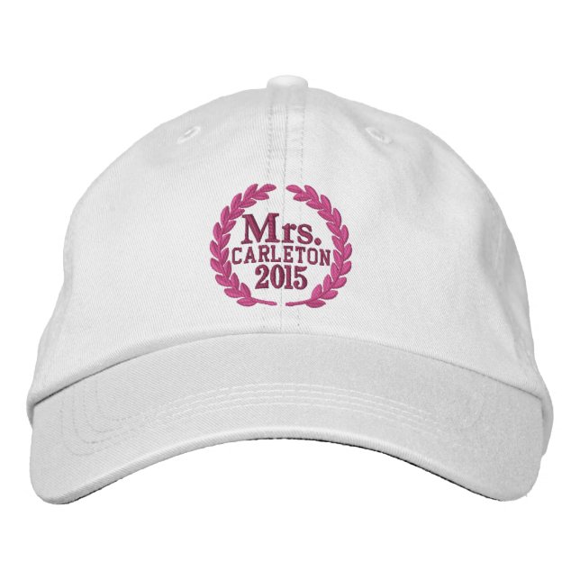 Personalised Your Name Year for Mrs. Embroidery Embroidered Hat (Front)