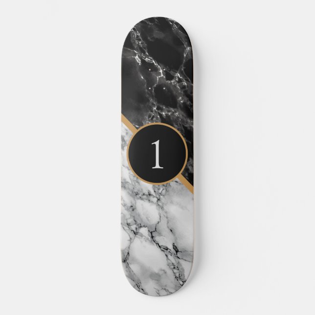 Personalised Your Number Skateboard Marble Stone (Front)