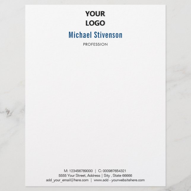 Personalised Your Own Design Logo Text Letterhead (Front)