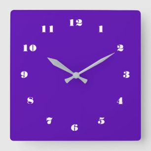 Personalised Your Own Font Numbers Text Colours Square Wall Clock