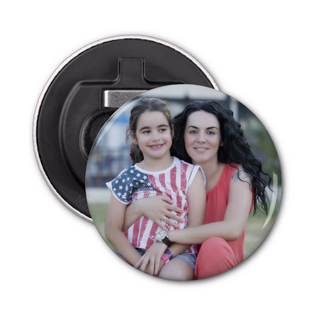 Personalised your own photo button bottle opener (Front)