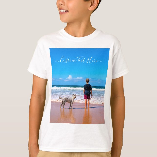 Personalised Your Pet Photo and Custom Text T-Shirt (Front)