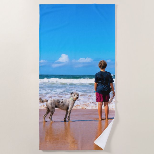 Personalised Your Pet Photo Beach Towel (Front)