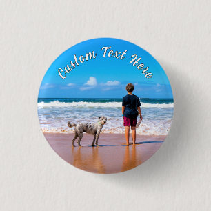 Personalised Your Pet Photo Button Custom Text