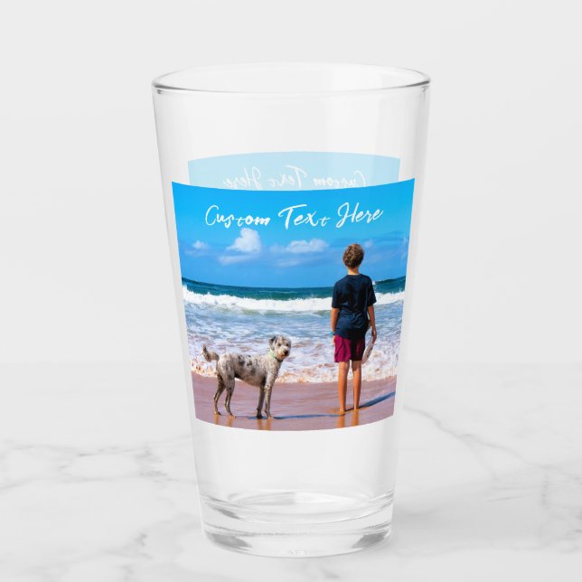 Personalised Your Pet Photo Glass with Custom Text (Front)