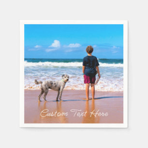 Personalised Your Pet Photo Napkins Custom Text