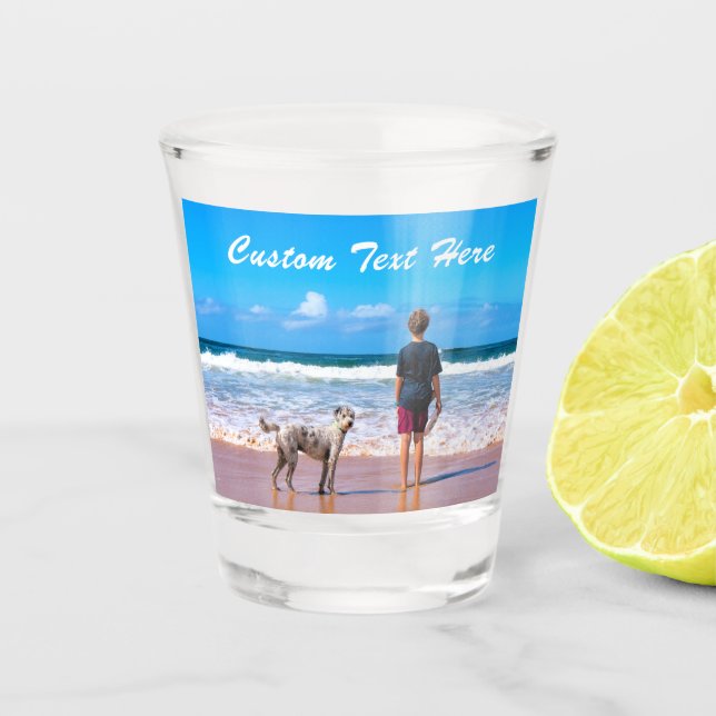 Personalised Your Pet Photo Shot Glass Custom Text (Front)