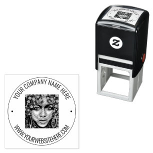 Personalised Your Phot and Custom Text Round Stamp