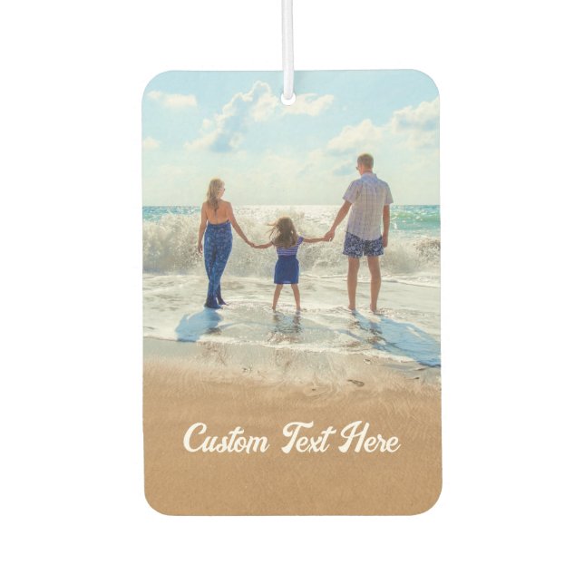 Personalised Your Photo Air Freshener Custom Text (Front)