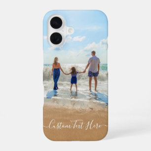 Personalised Your Photo and Custom Text iPhone 16 Case