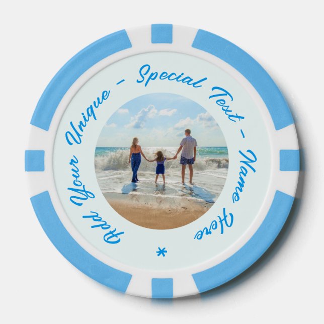 Personalised Your Photo and Text Poker Chips (Front)