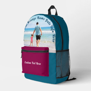 Personalised Your Photo Backpack Custom Text Name