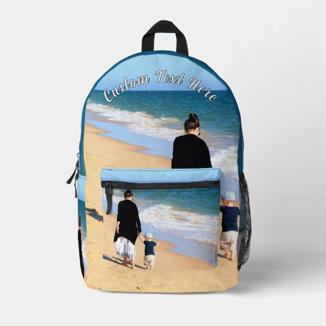 Personalised Your Photo Backpack with Custom Text (Front)
