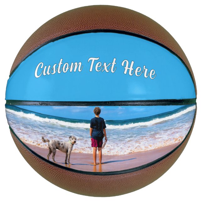 Personalised Your Photo Basketball and Custom Text (Front)